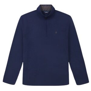 IZOD Men’s Fleece 1/4 Zip Sweater Medieval Blue Large